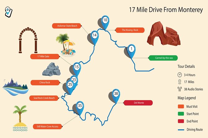 17-Mile Drive Self-Guided Audio Tour from Monterey & Carmel - Lone Cypress and Crocker Grove