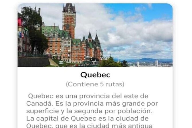 APP Self-Guided Tours Quebec with Audioguide - Château Frontenac and Terrasse Dufferin