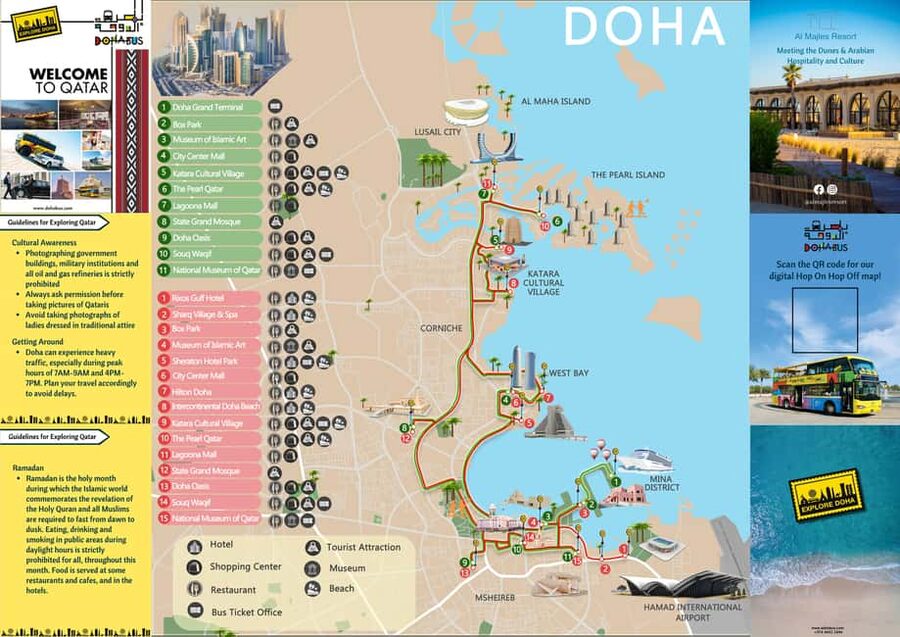 Doha: 24-Hour Hop-On Hop-Off Bus Ticket with Audio Guide - Price, value, and the 24-hour clock