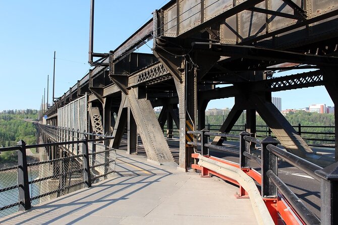 Edmonton Self Guided Audio Experience - Walterdale Bridge shows Edmonton looking forward