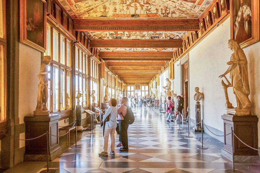 Florence: Uffizi Priority Ticket & Masterpieces Audio App - Caravaggio, ancient statues, and the Uffizi corridors
