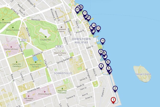Halifax Boardwalk & Seaport: a Smartphone Audio Walking Tour - Key points at a glance
