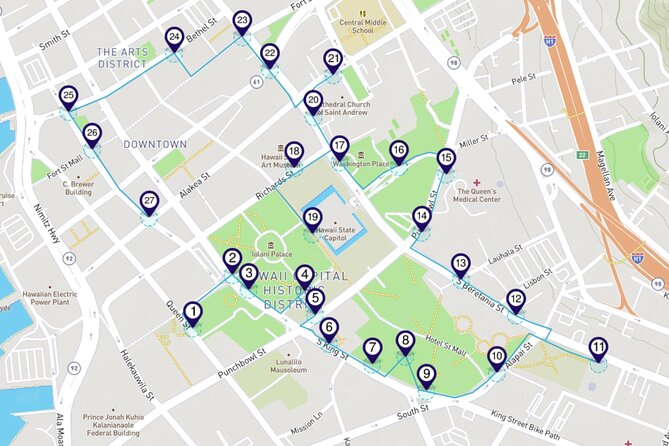 Honolulu Historic District a Smartphone Audio Walking Tour - Begin with Hawaii’s royal past at Aliʻiolani Hale