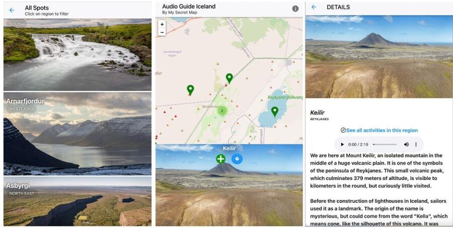 Iceland: Audioguide, Interactive map 200 spots ++ - Five hours of stories for the road