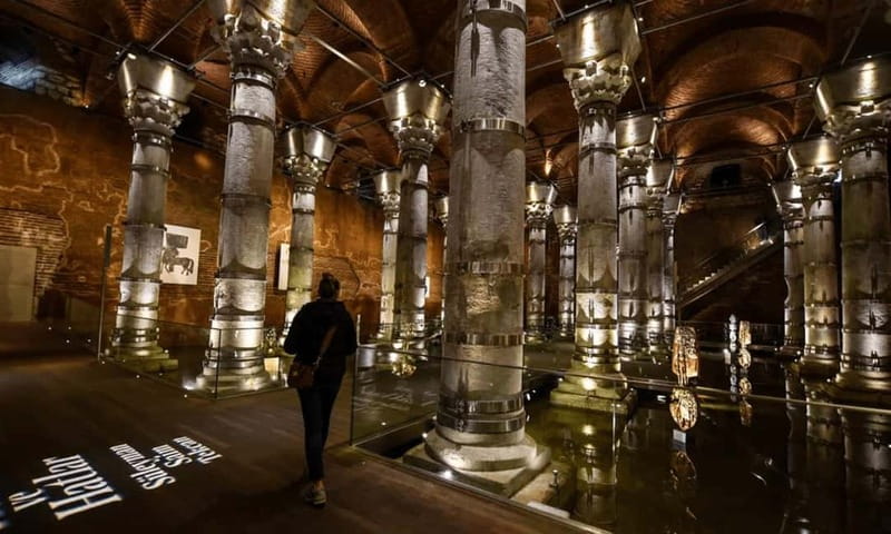 Istanbul: Theodosius Water Cistern Tickets & Audio Guide - The 32 marble columns and vaulted ceiling