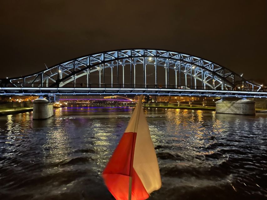 Krakow: Vistula Night Cruise by Gondola w/ Audio Commentary - The first stretch: Bernatek footbridge and Krakow’s riverfront