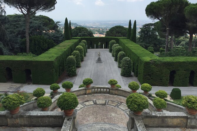 Pontifical Villa Gardens at Castel Gandolfo Audio-Guided Minibus Tour - The views toward Lake Albano