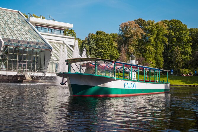 Riga Sightseeing Tour by Canal Boat with Audioguide - The National Library and the Daugava panorama