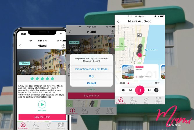 Self-Guided Audio Tour - Miami Art Deco - Using the Soundwalkrs App Without Losing Time