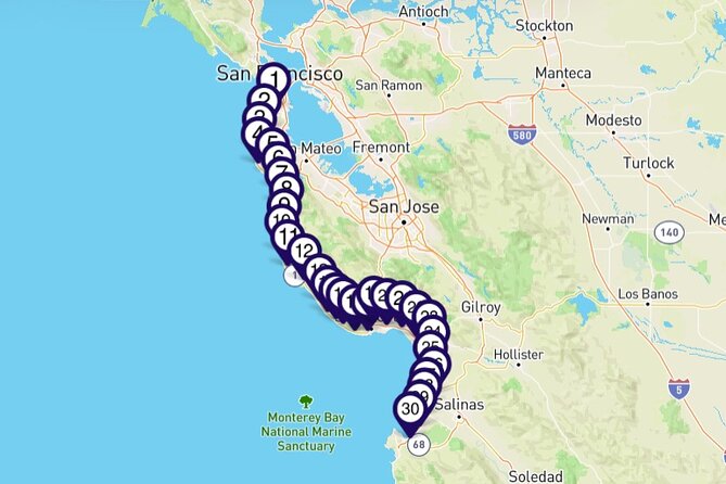 Smartphone Audio Driving Tour between San Francisco & Monterey - Lighthouses and the Half Moon Bay coast