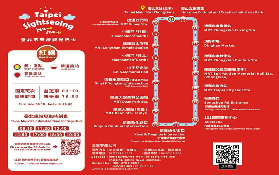 Taipei: Hop-On Hop-Off Sightseeing Bus with Audio Guide - The upper deck, audio guide, Wi-Fi, and charging
