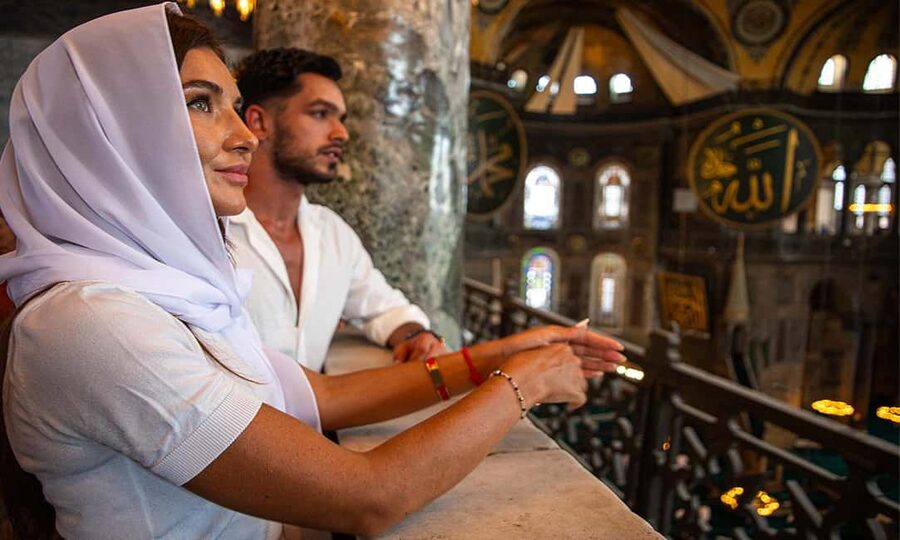 Topkapi Palace & Hagia Sophia Tickets + Audio Guide - Hagia Sophia with a QR code and audio guide