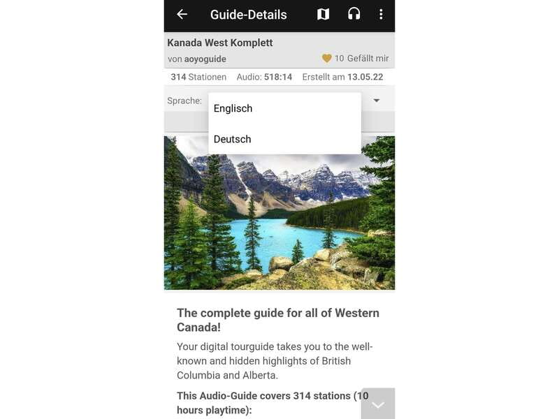 Western Canada Self-Driving Audio Guide English and German - What the $29 price really buys you