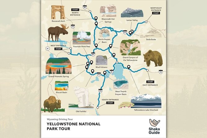 Yellowstone and Grand Teton Self-Guided Audio Tour Bundle - The northern loop to Mammoth Hot Springs